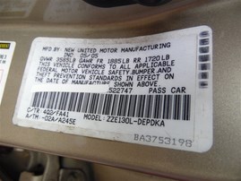 2005 TOYOTA COROLLA LE 4DR GOLD 1.8 AT Z19624